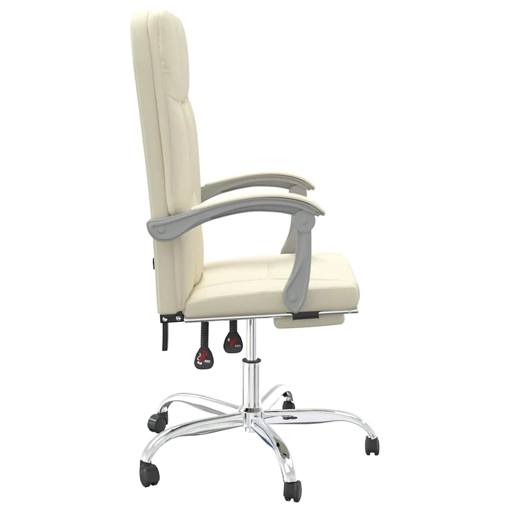 Fauteuil inclinable de bureau 63 x 59 x 124 cm crème similicuir – vue de dessus