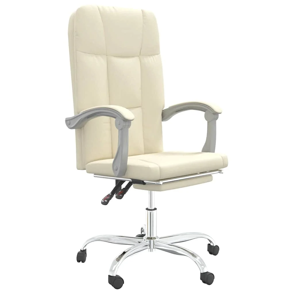 Fauteuil inclinable de bureau 63 x 59 x 124 cm crème similicuir – vue de face