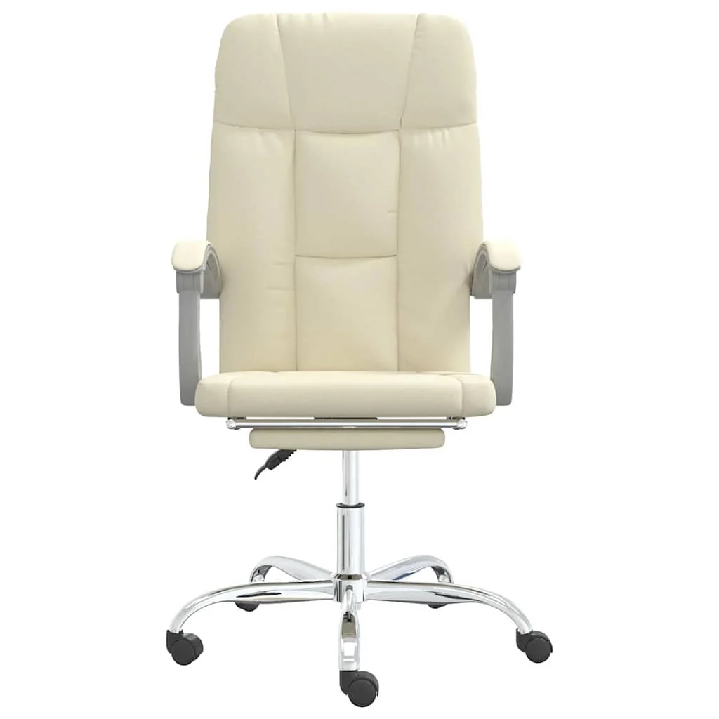 Fauteuil inclinable de bureau 63 x 59 x 124 cm crème similicuir – vue de côté