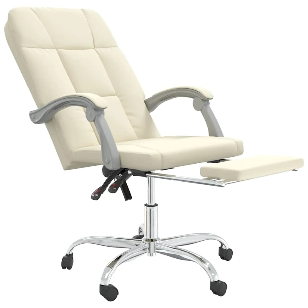 Fauteuil inclinable de bureau 63 x 59 x 124 cm crème similicuir – vue de détail