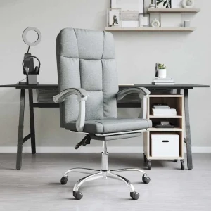 Fauteuil inclinable de bureau 63 x 59 x 124 cm gris foncé tissu – vue d’ensemble