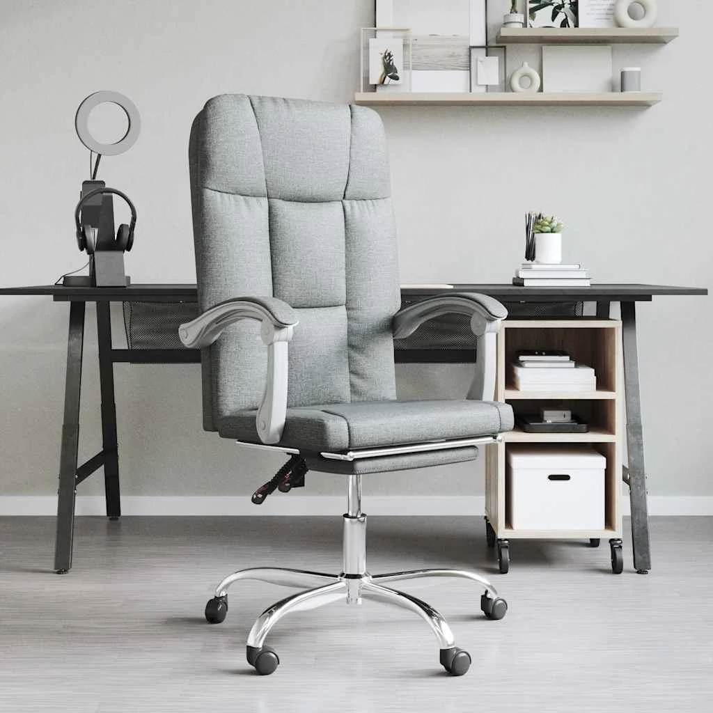 Fauteuil inclinable de bureau 63 x 59 x 124 cm gris foncé tissu – vue d’ensemble