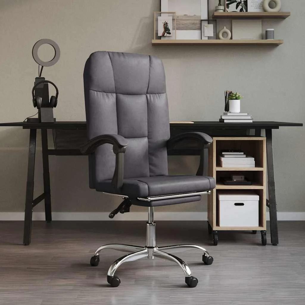 Fauteuil inclinable de bureau 63 x 59 x 124 cm gris similicuir – vue d’ensemble