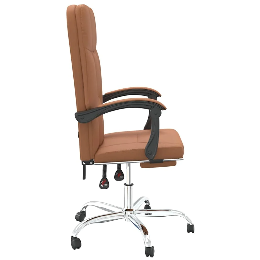 Fauteuil inclinable de bureau 63 x 59 x 124 cm marron similicuir – vue de dessus