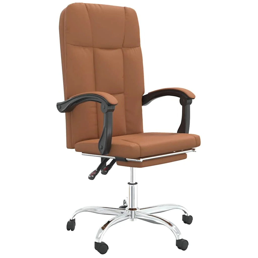 Fauteuil inclinable de bureau 63 x 59 x 124 cm marron similicuir – vue de face