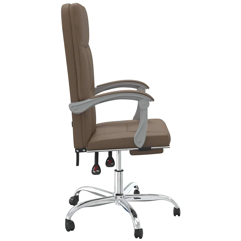 Fauteuil inclinable de bureau 63 x 59 x 124 cm marron tissu – vue de dessus