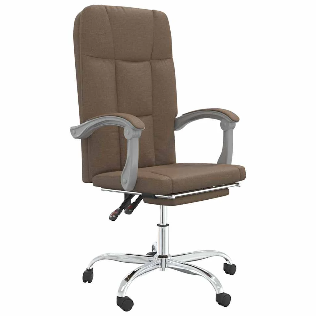 Fauteuil inclinable de bureau 63 x 59 x 124 cm marron tissu – vue de face