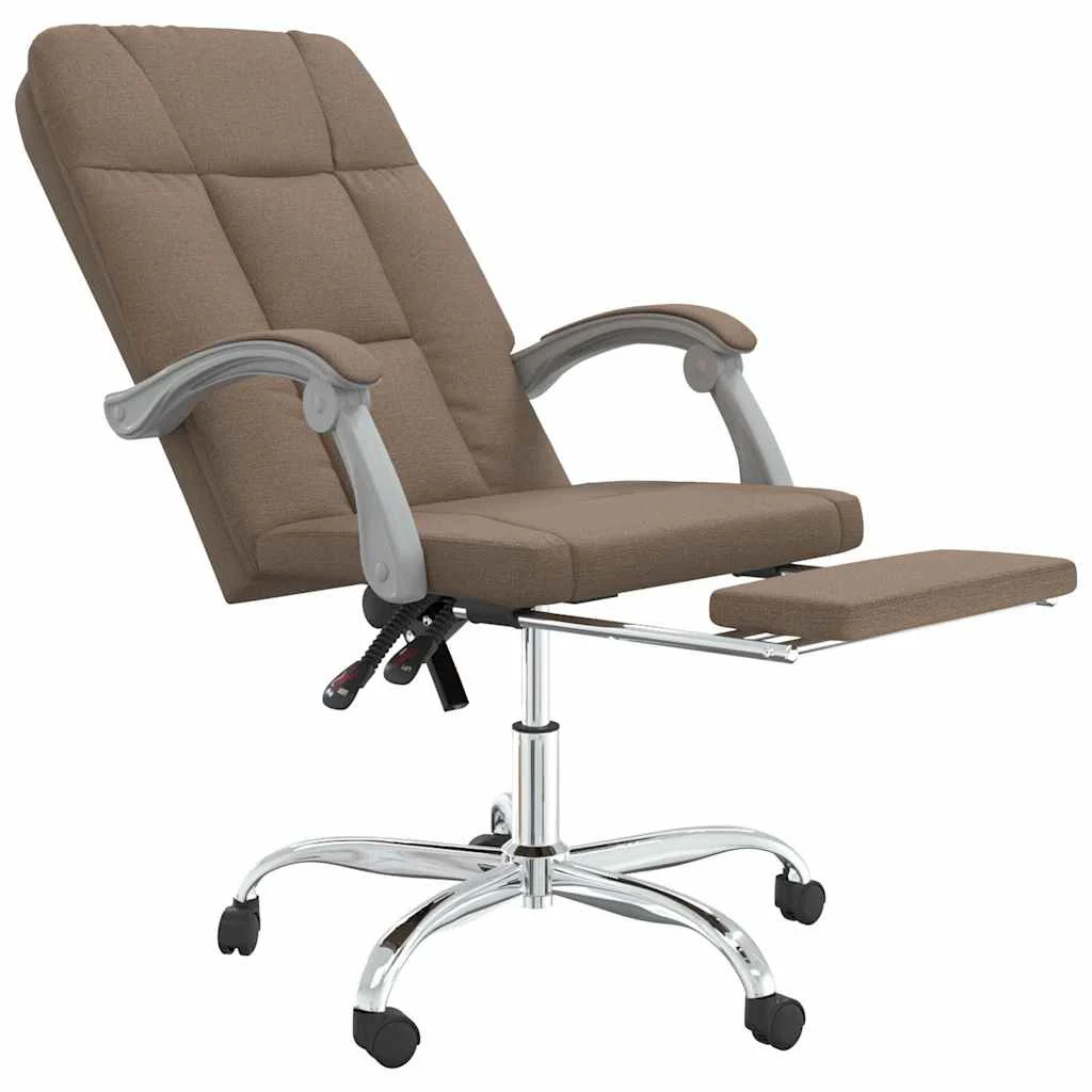 Fauteuil inclinable de bureau 63 x 59 x 124 cm marron tissu – vue de détail