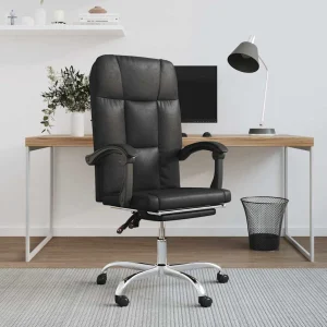 Fauteuil inclinable de bureau 63 x 59 x 124 cm noir similicuir – vue d’ensemble