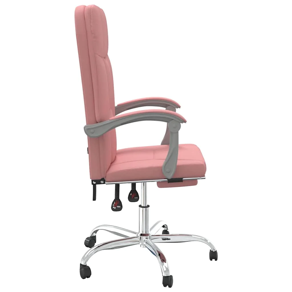 Fauteuil inclinable de bureau 63 x 59 x 124 cm rose similicuir – vue de dessus