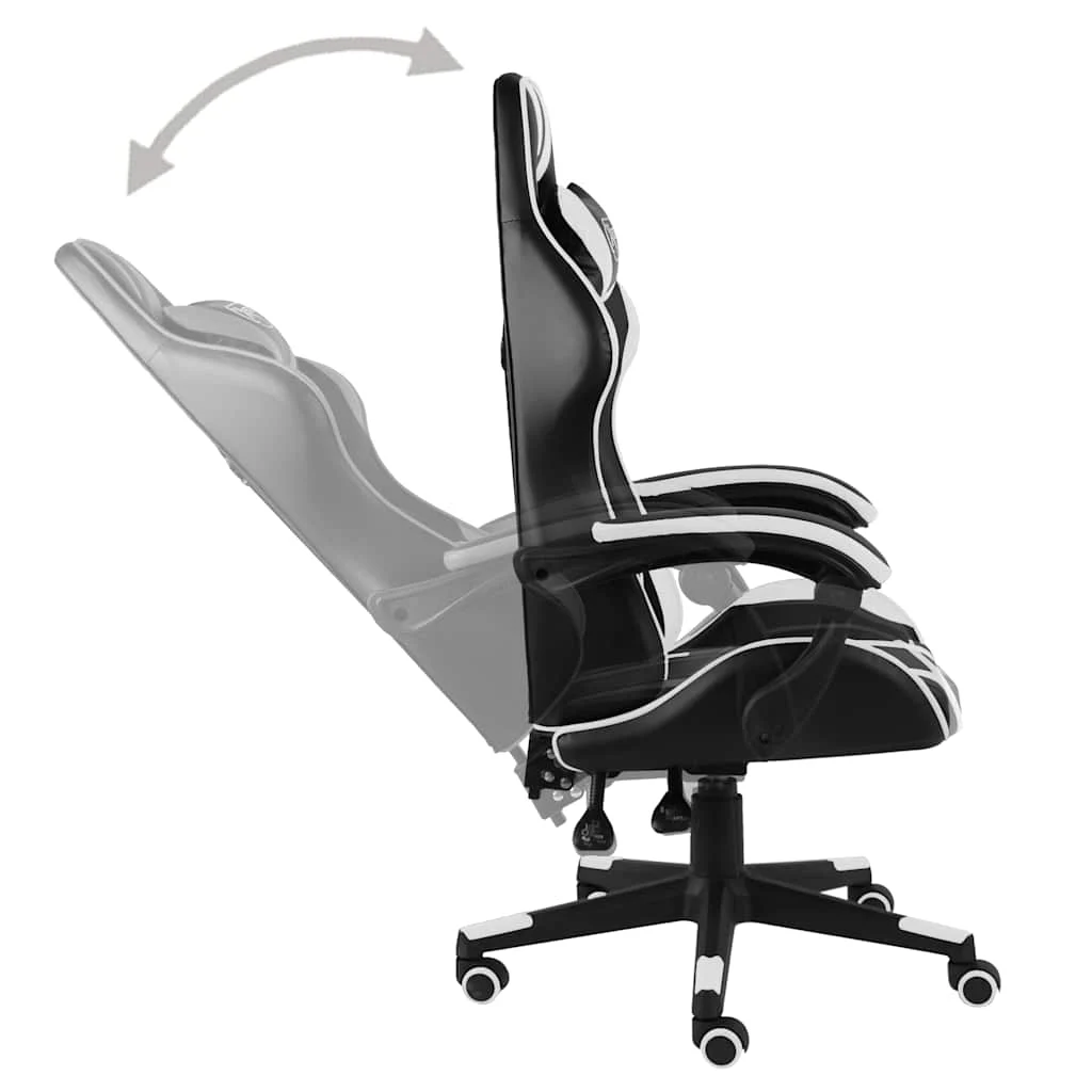 Fauteuil de jeux vidéo 62 x 69 x 130 cm blanc similicuir – vue en situation
