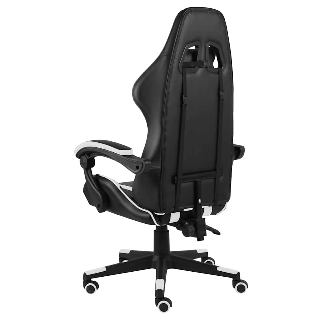 Fauteuil de jeux vidéo 62 x 69 x 130 cm blanc similicuir – vue de côté