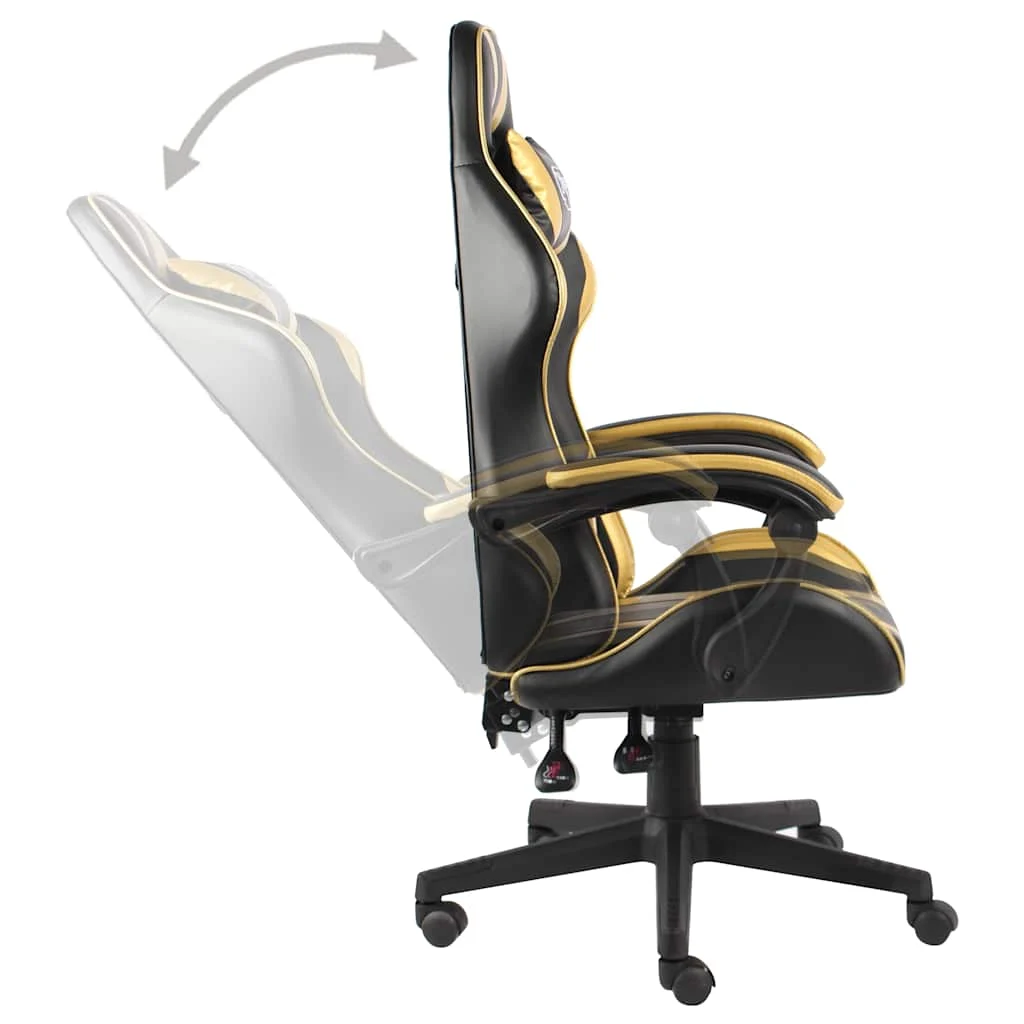 Fauteuil de jeux vidéo 62 x 69 x 130 cm doré similicuir – vue en situation
