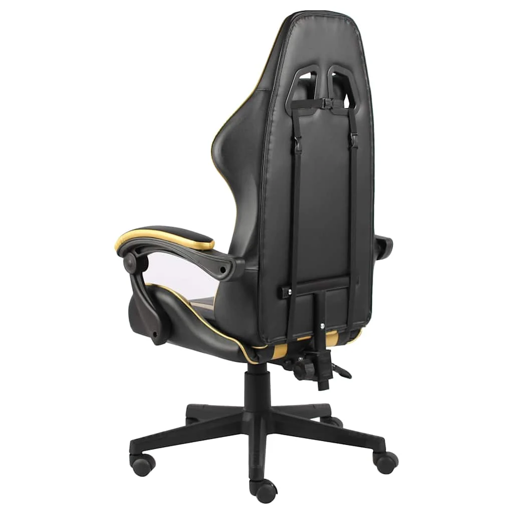 Fauteuil de jeux vidéo 62 x 69 x 130 cm doré similicuir – vue de côté