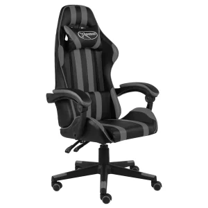 Fauteuil de jeux vidéo 62 x 69 x 130 cm gris similicuir – vue d’ensemble