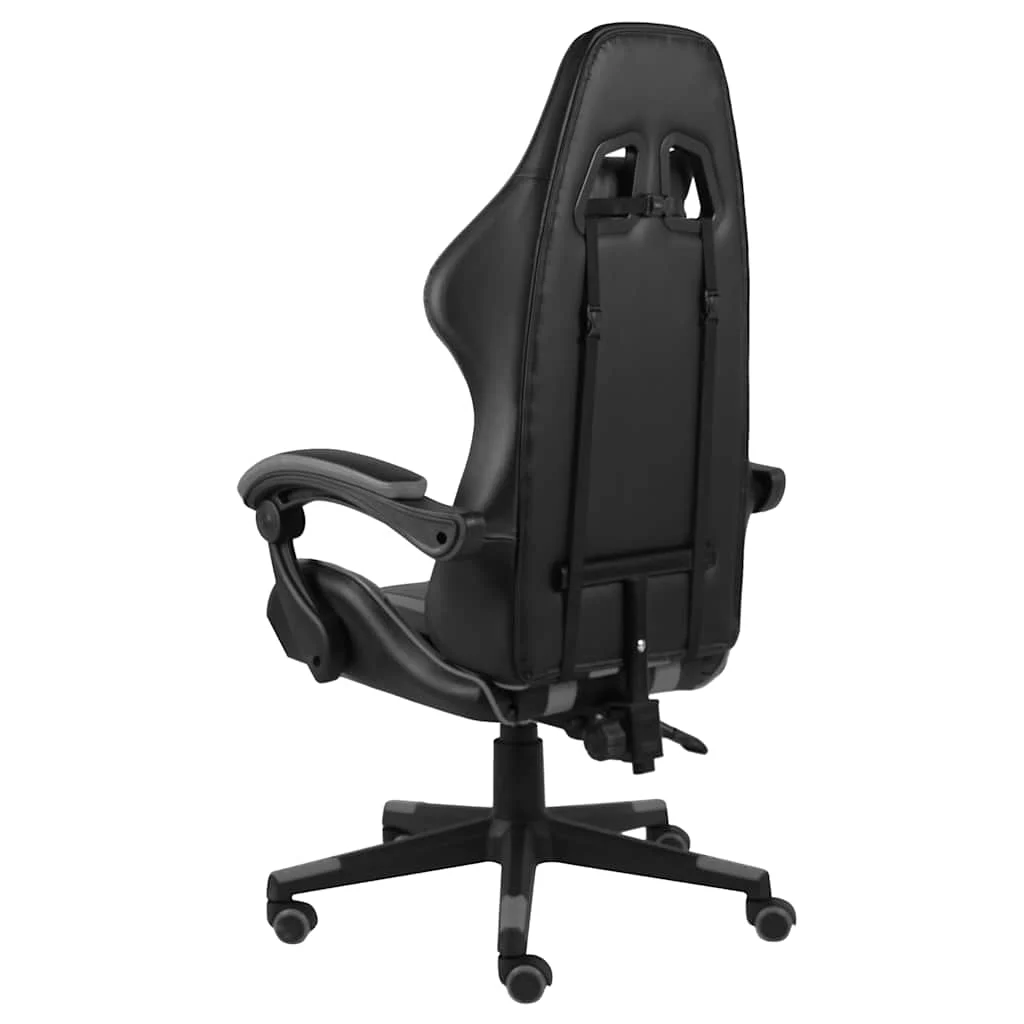 Fauteuil de jeux vidéo 62 x 69 x 130 cm gris similicuir – vue de côté