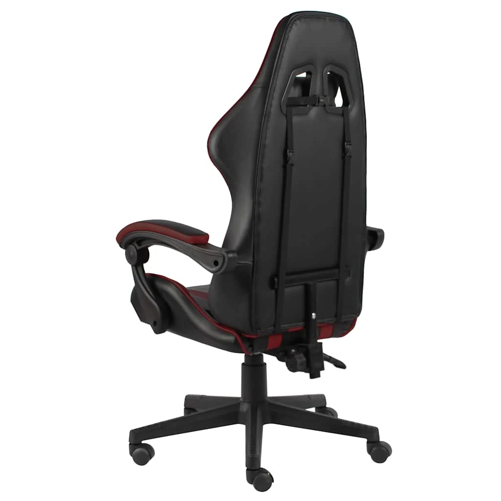 Fauteuil de jeux vidéo 62 x 69 x 130 cm rouge bordeaux similicuir – vue de côté