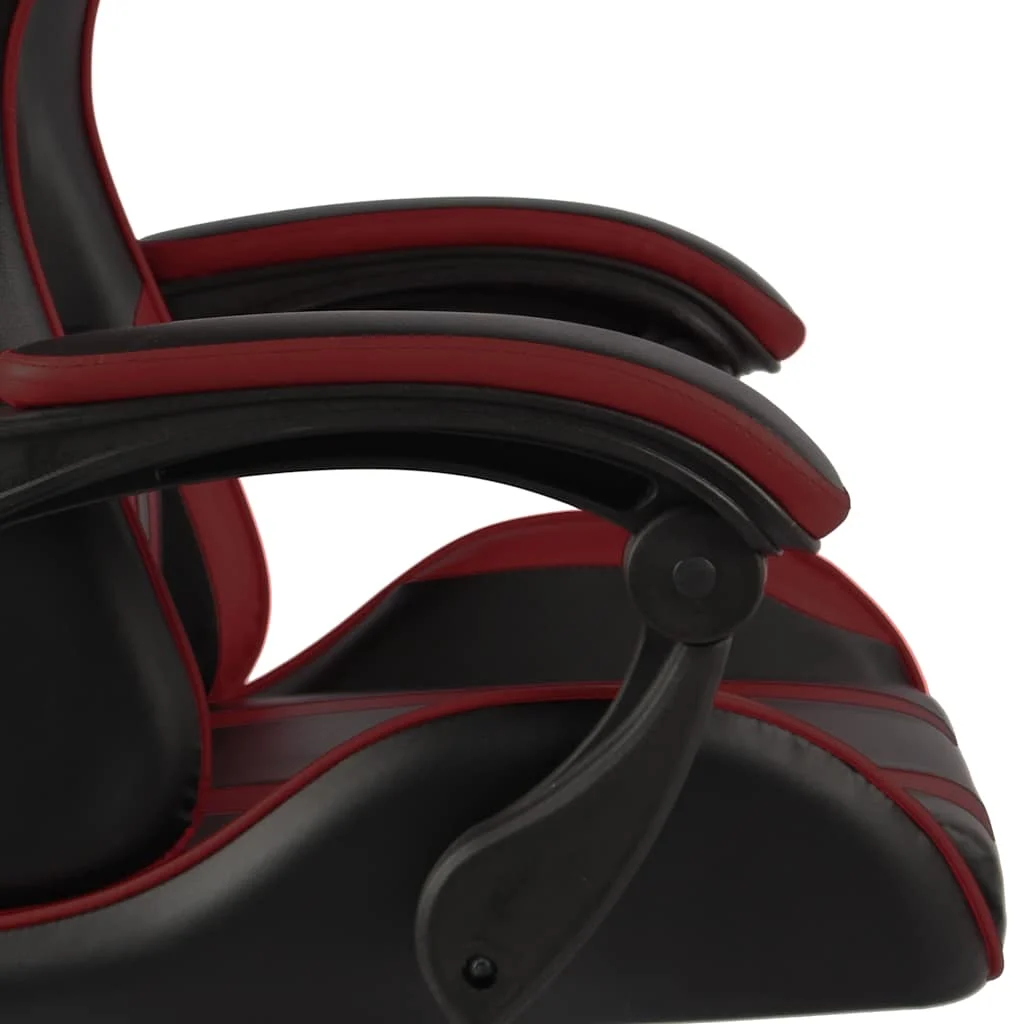 Fauteuil de jeux vidéo 62 x 69 x 130 cm rouge bordeaux similicuir – vue de détail