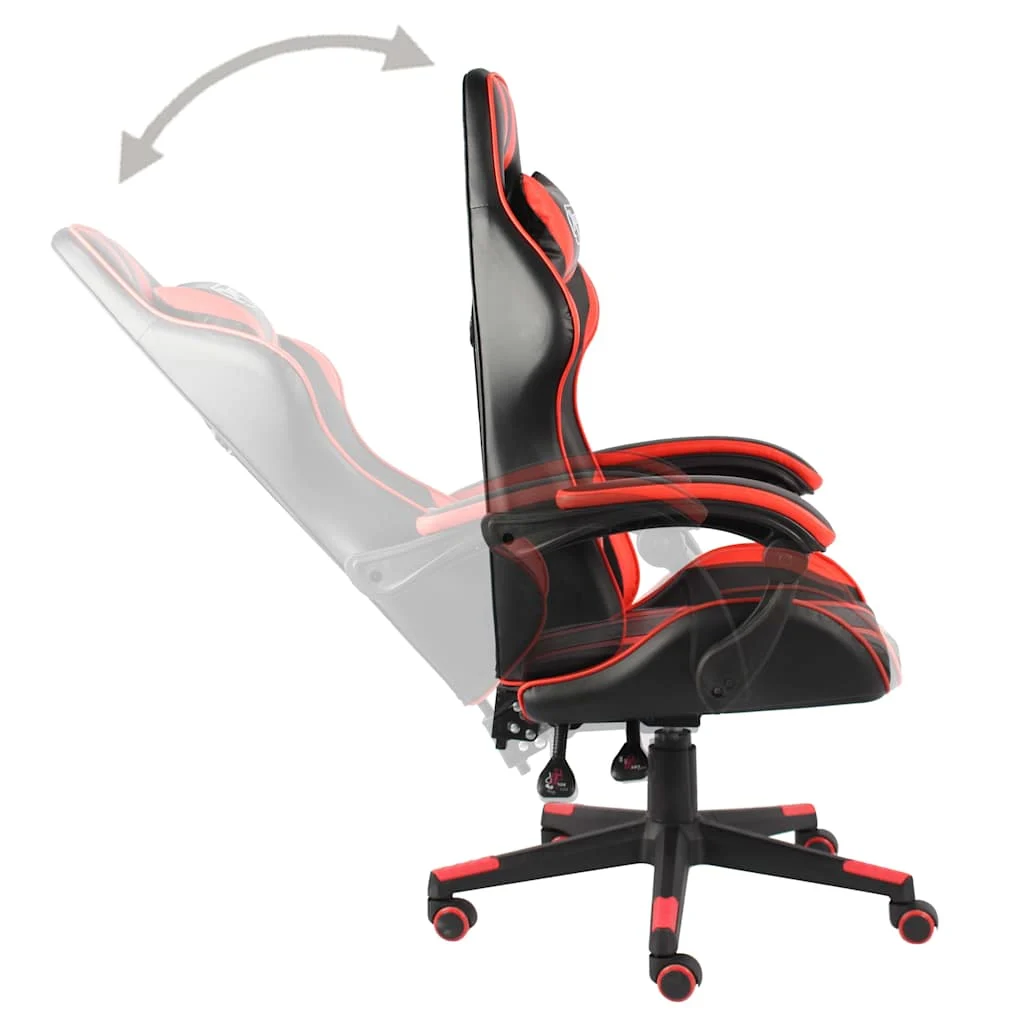 Fauteuil de jeux vidéo 62 x 69 x 130 cm rouge similicuir – vue en situation