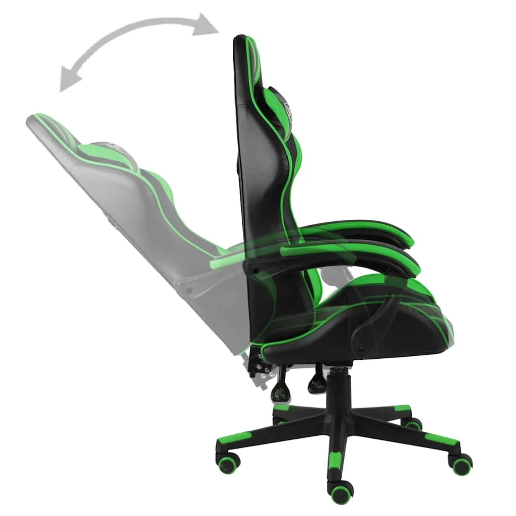 Fauteuil de jeux vidéo 62 x 69 x 130 cm vert similicuir – vue en situation