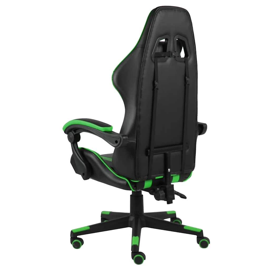 Fauteuil de jeux vidéo 62 x 69 x 130 cm vert similicuir – vue de côté