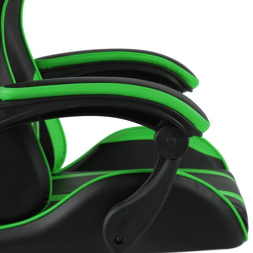 Fauteuil de jeux vidéo 62 x 69 x 130 cm vert similicuir – vue de détail