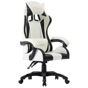 Fauteuil de jeux vidéo 64 x 65 x 119 cm noir similicuir – vue d’ensemble