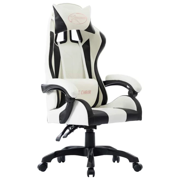 Fauteuil de jeux vidéo 64 x 65 x 119 cm noir similicuir – vue d’ensemble