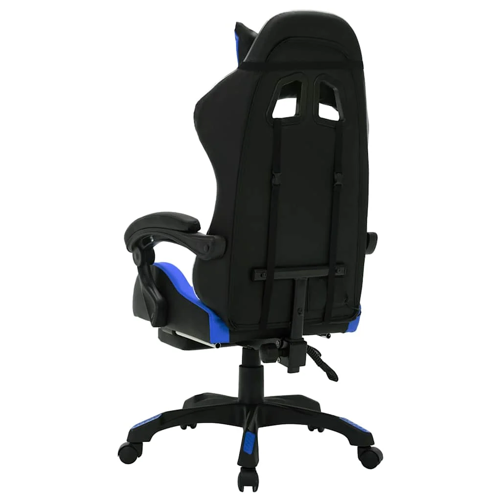 Fauteuil de jeux vidéo avec LED RVB 64 x 65 x 119 cm bleu et noir similicuir – modèle 2 – vue en situation