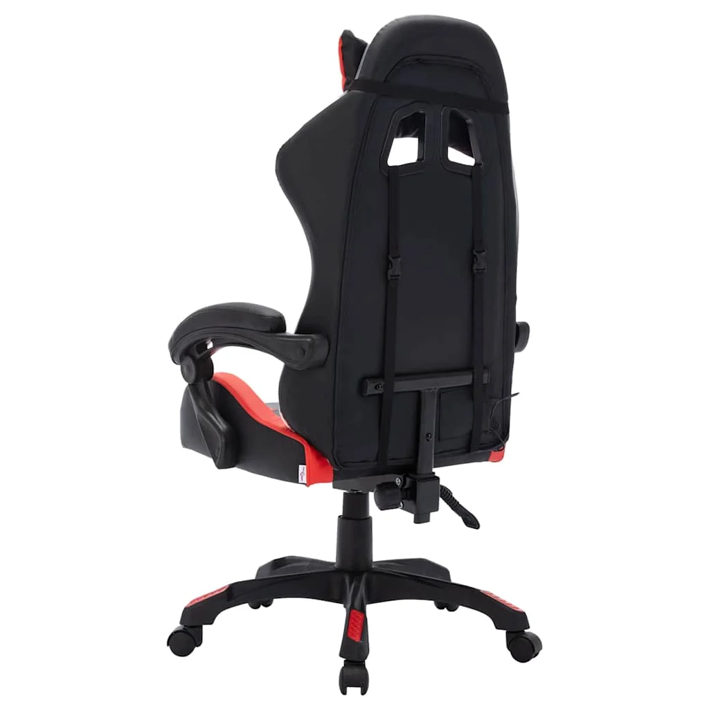 Fauteuil de jeux vidéo avec LED RVB 64 x 65 x 119 cm rouge et noir similicuir – vue en situation