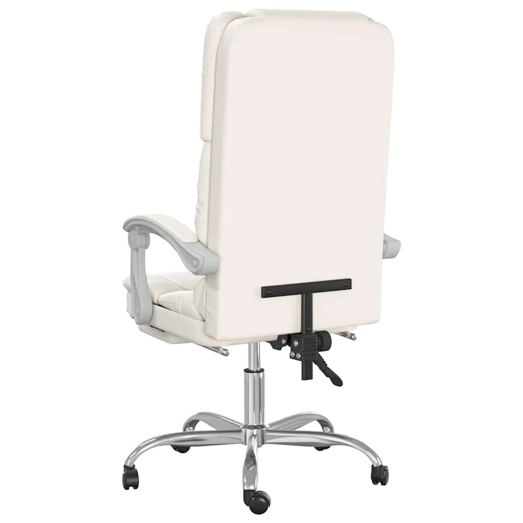 Fauteuil de massage inclinable de bureau 63 x 56 x 120 cm crème similicuir – modèle 2 – vue en situation
