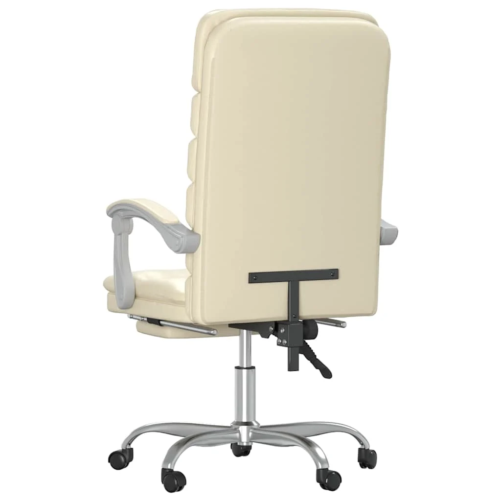 Fauteuil de massage inclinable de bureau 63 x 56 x 120 cm crème similicuir – modèle 3 – vue en situation