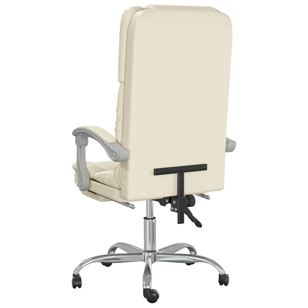 Fauteuil de massage inclinable de bureau 63 x 56 x 120 cm crème similicuir – vue en situation
