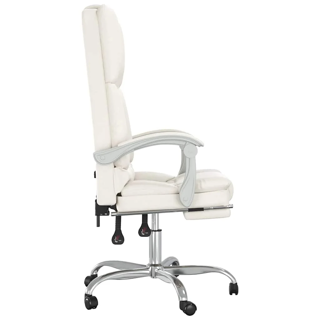 Fauteuil de massage inclinable de bureau 63 x 56 x 120 cm crème similicuir – modèle 2 – vue de dessus
