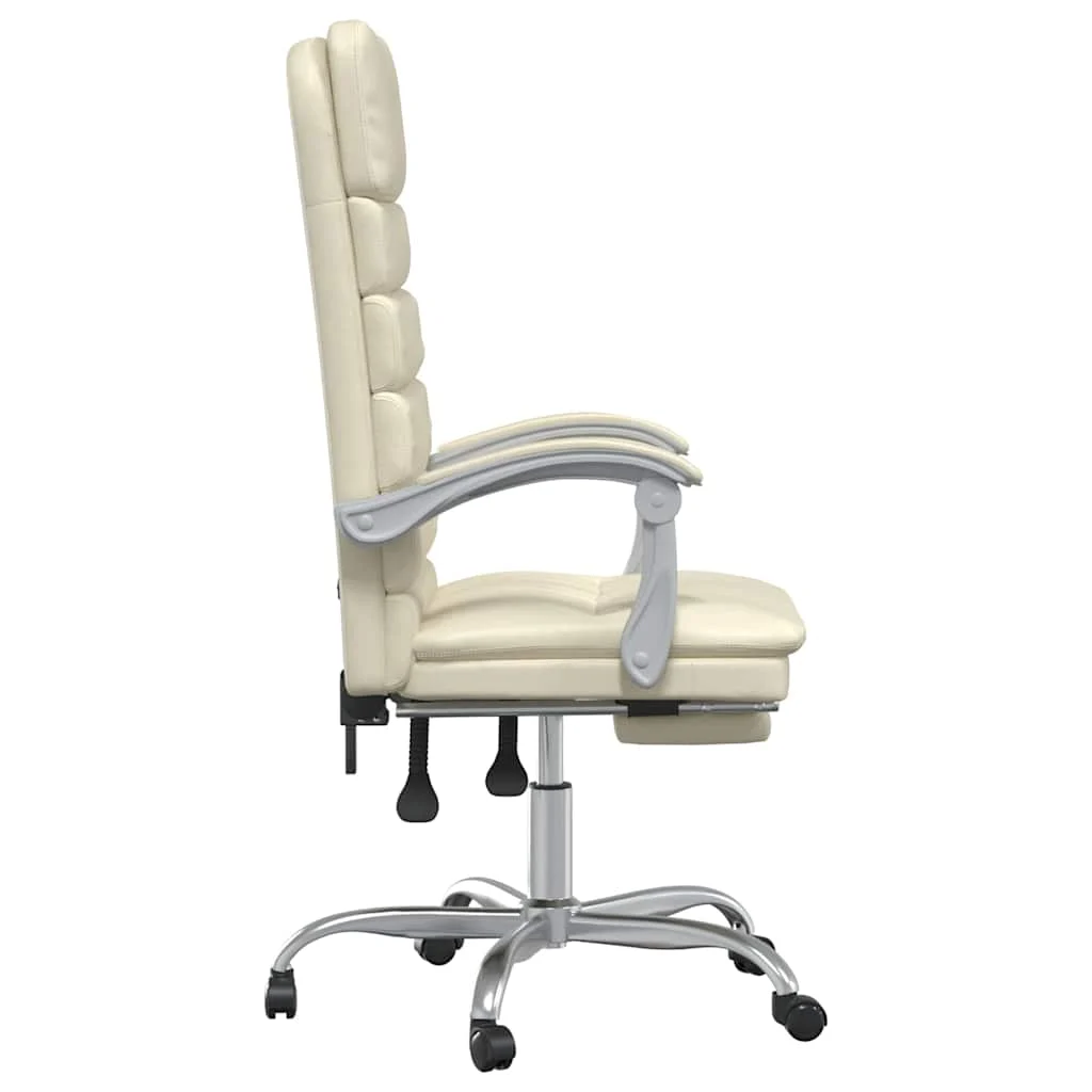 Fauteuil de massage inclinable de bureau 63 x 56 x 120 cm crème similicuir – modèle 3 – vue de dessus