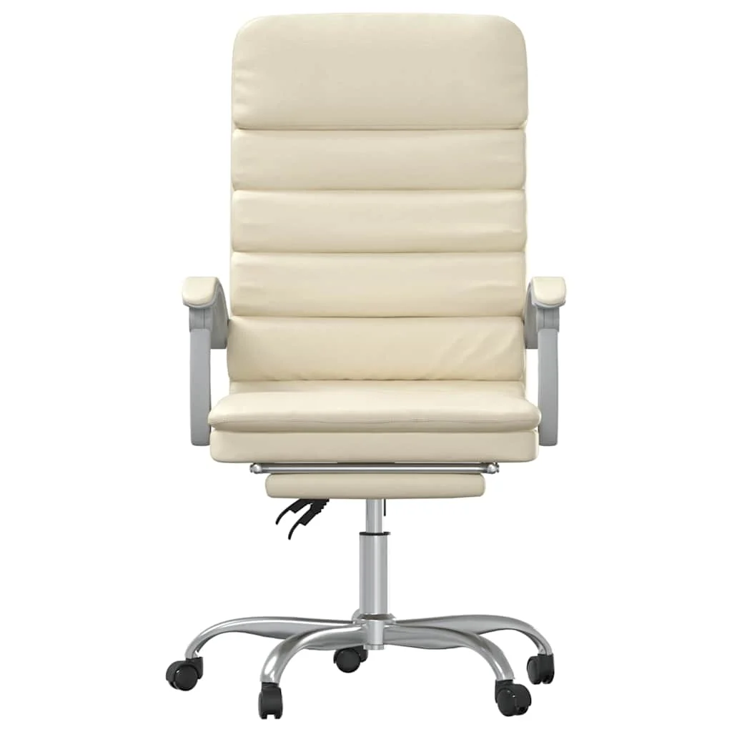Fauteuil de massage inclinable de bureau 63 x 56 x 120 cm crème similicuir – modèle 3 – vue de côté