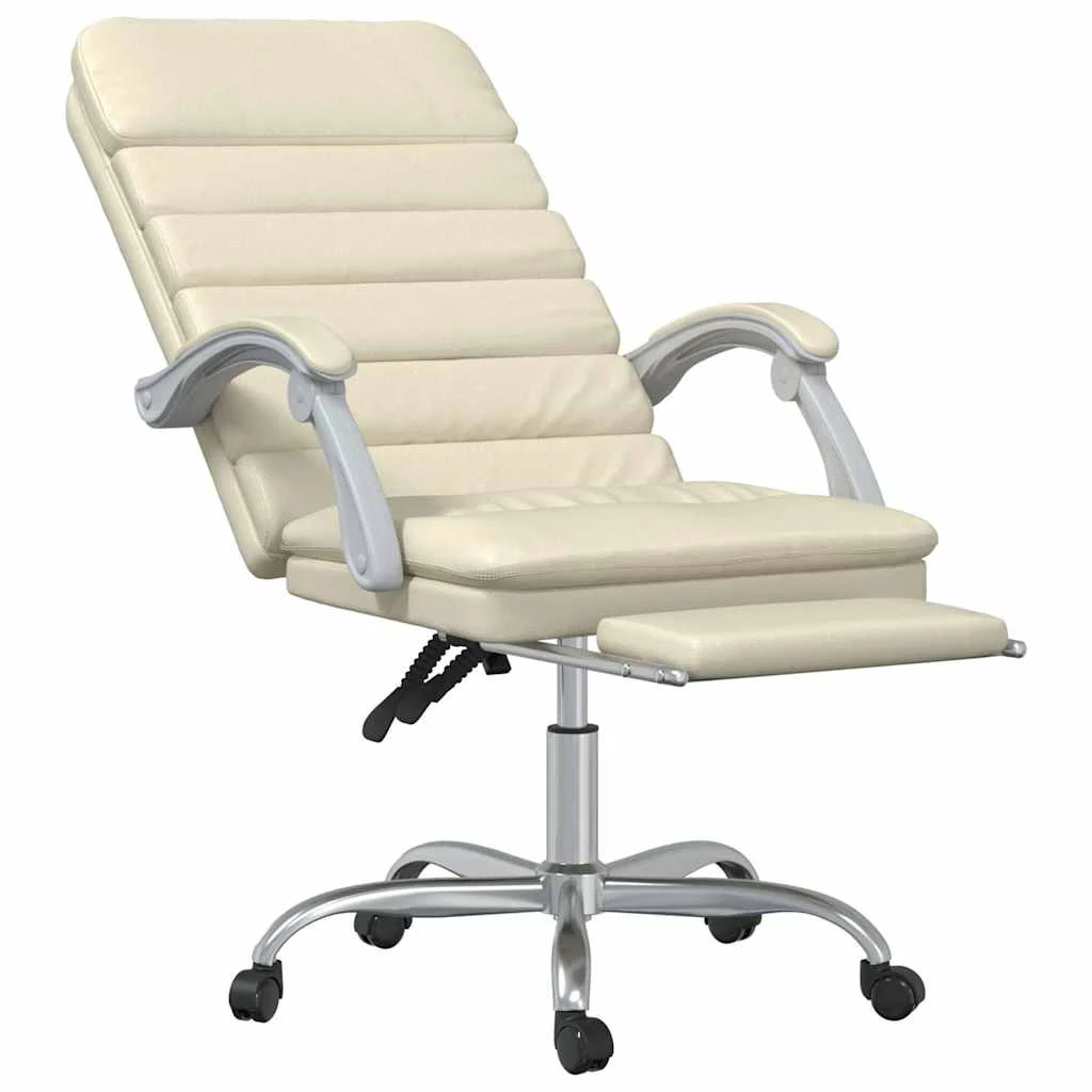 Fauteuil de massage inclinable de bureau 63 x 56 x 120 cm crème similicuir – modèle 3 – vue de détail
