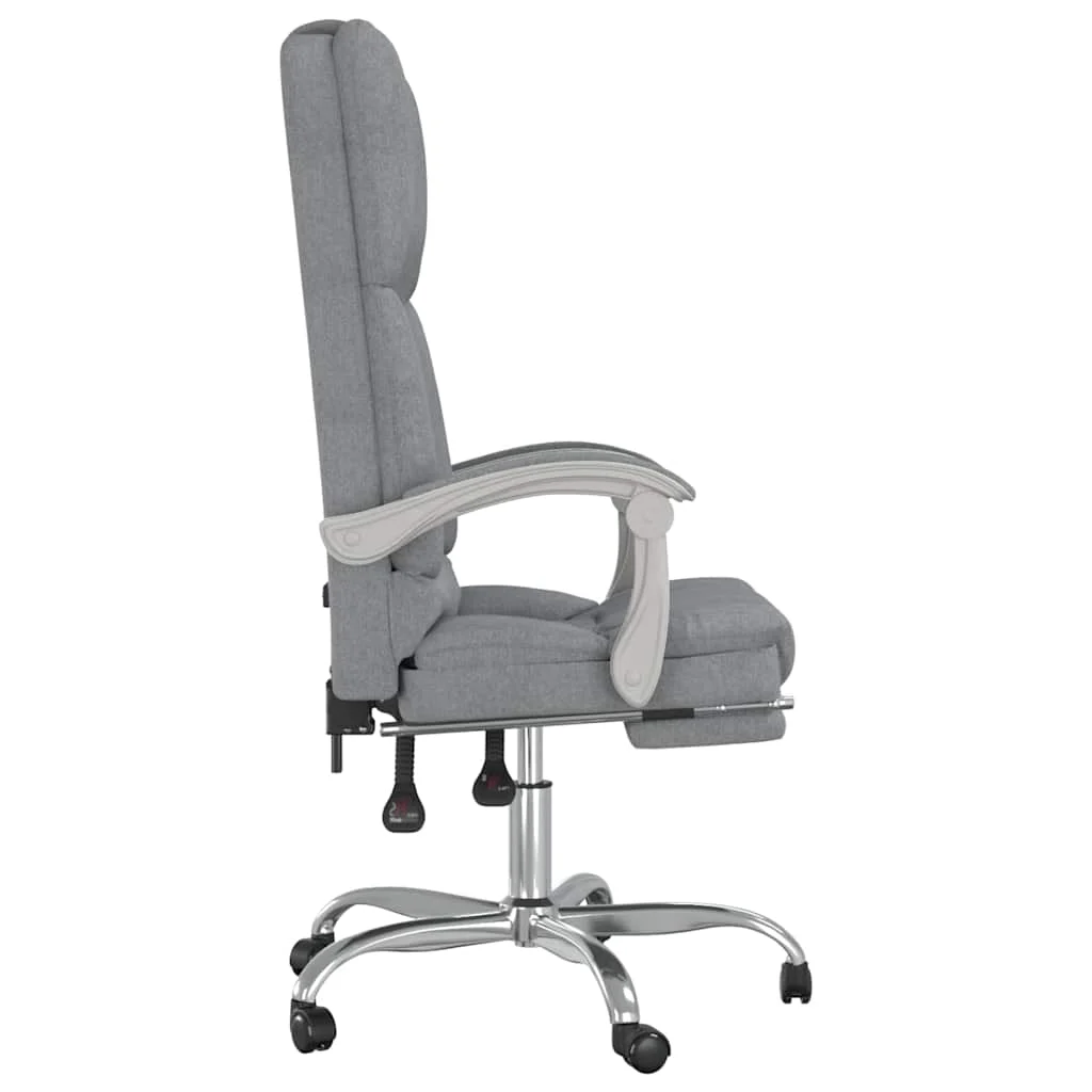 Fauteuil de massage inclinable de bureau 63 x 56 x 120 cm gris clair tissu – modèle 2 – vue de dessus