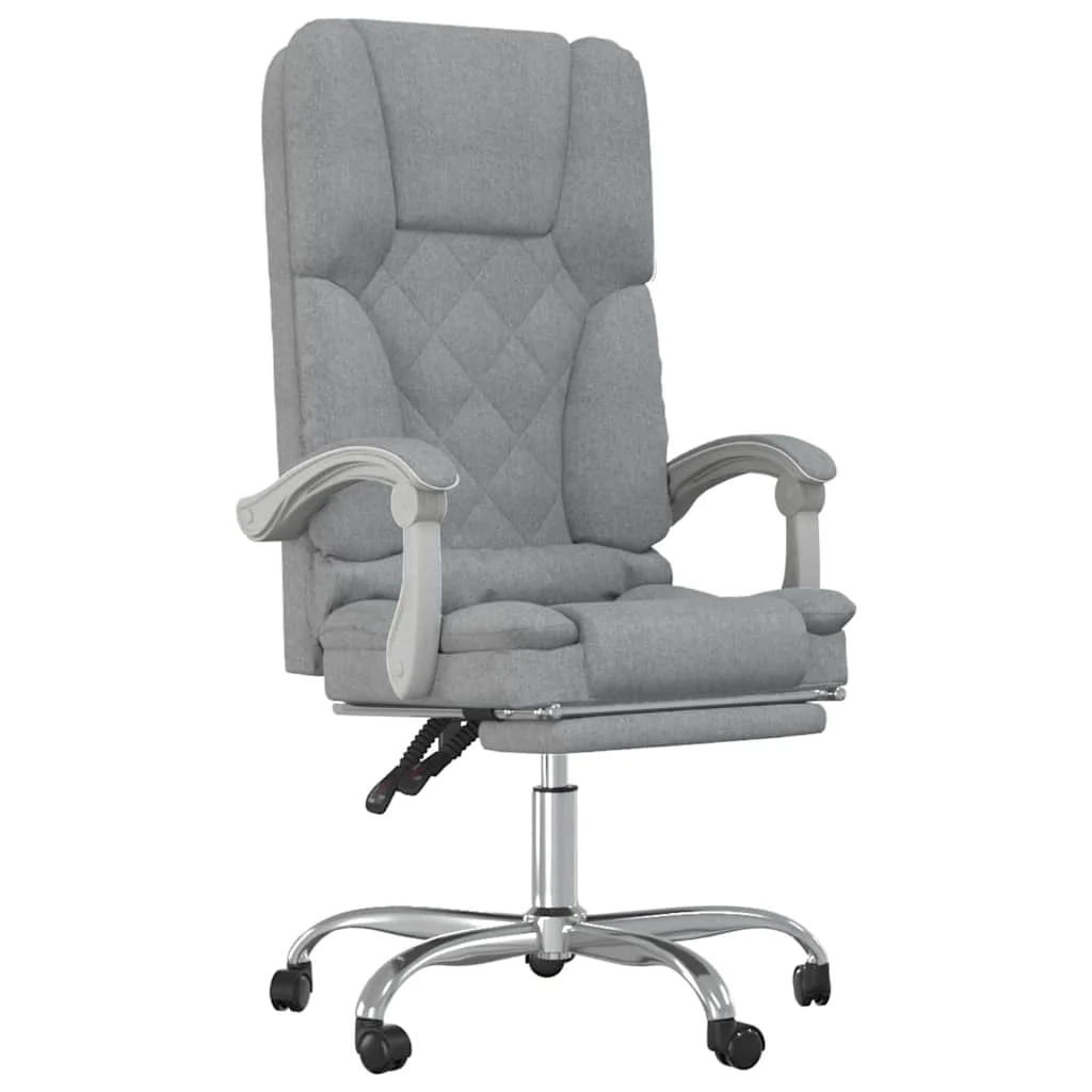 Fauteuil de massage inclinable de bureau 63 x 56 x 120 cm gris clair tissu – modèle 2 – vue de face