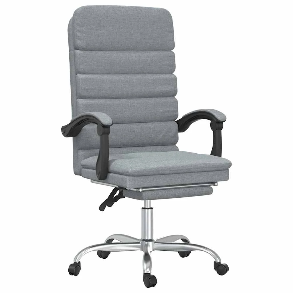 Fauteuil de massage inclinable de bureau 63 x 56 x 120 cm gris clair tissu – modèle 3 – vue de face