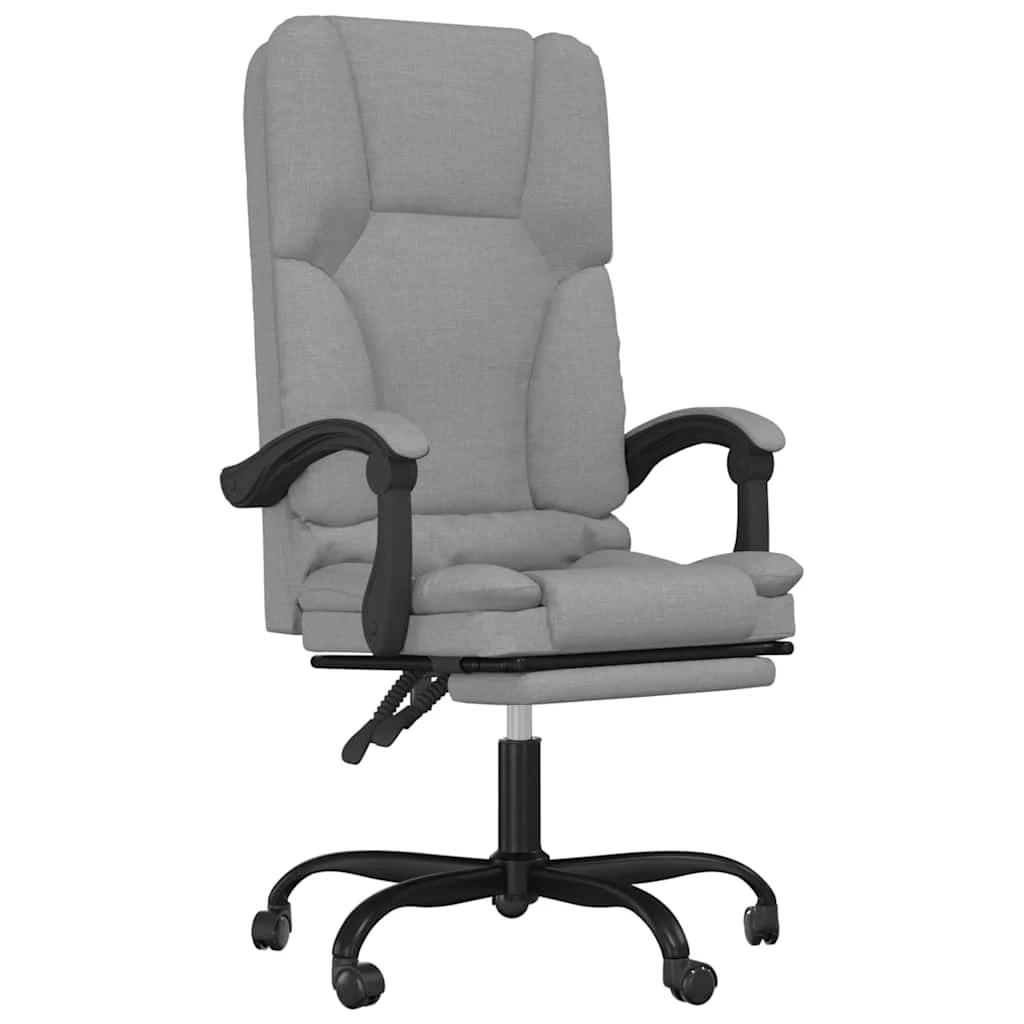 Fauteuil de massage inclinable de bureau 63 x 56 x 120 cm gris clair tissu – vue de face