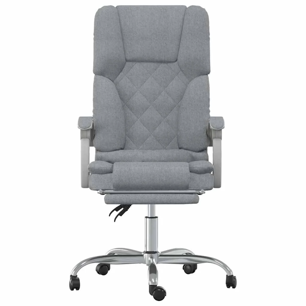 Fauteuil de massage inclinable de bureau 63 x 56 x 120 cm gris clair tissu – modèle 2 – vue de côté