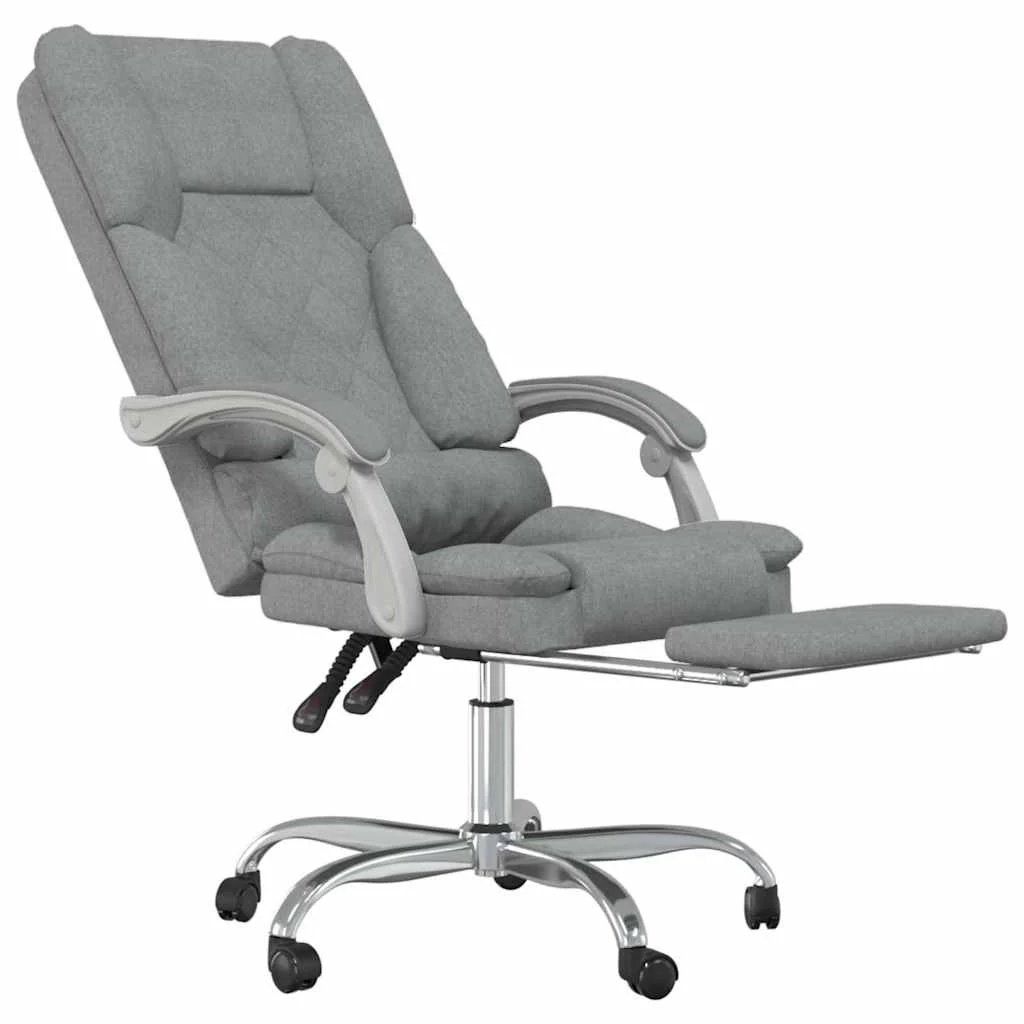 Fauteuil de massage inclinable de bureau 63 x 56 x 120 cm gris clair tissu – modèle 2 – vue de détail