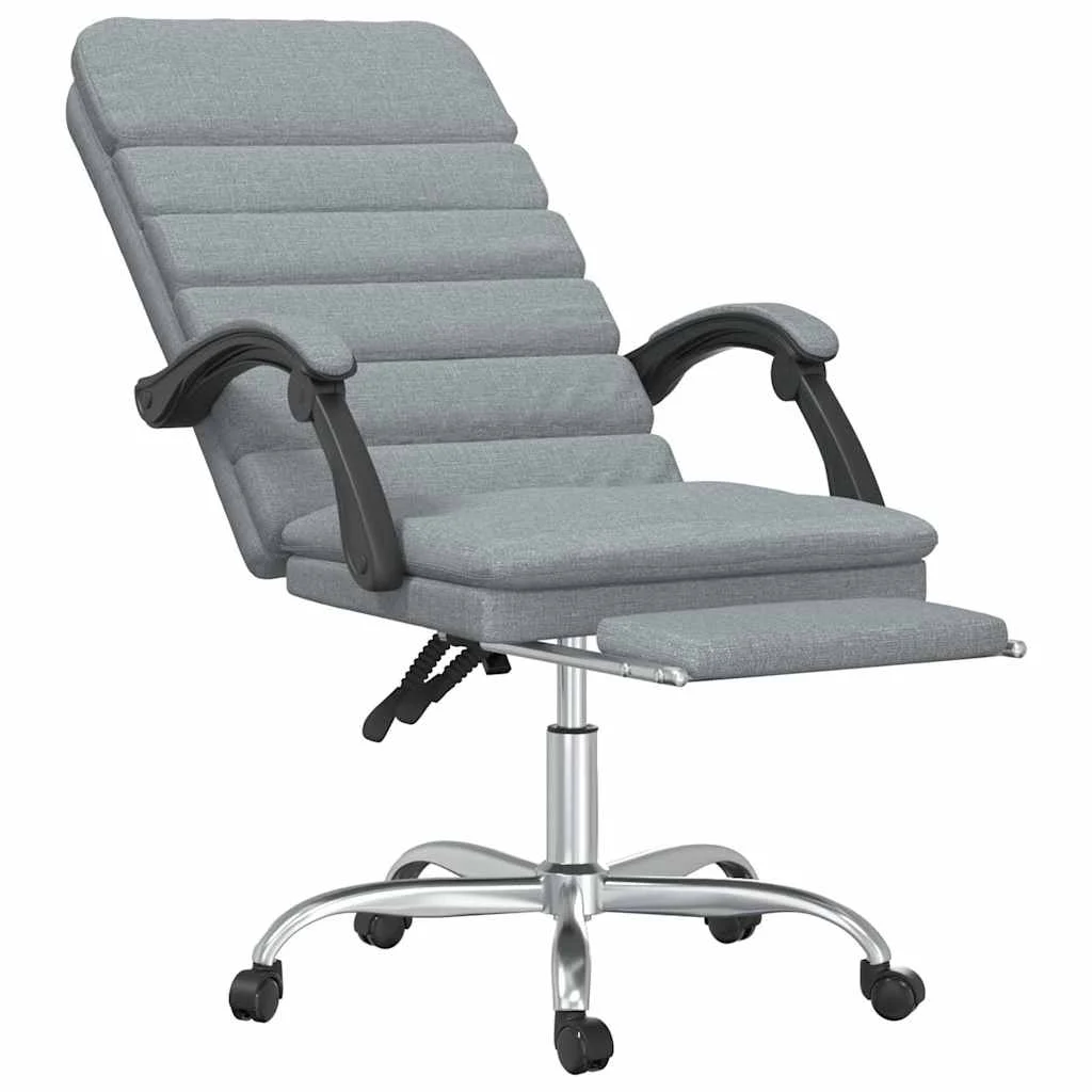 Fauteuil de massage inclinable de bureau 63 x 56 x 120 cm gris clair tissu – modèle 3 – vue de détail