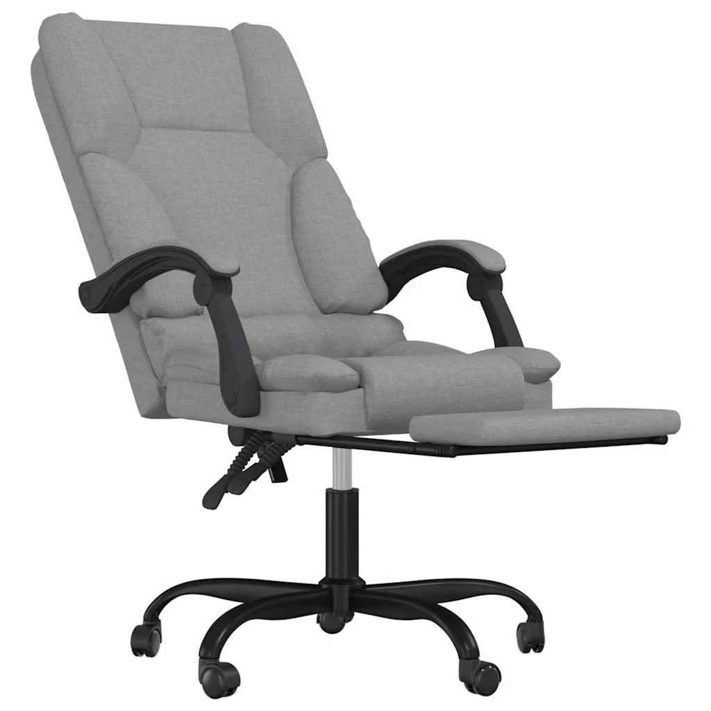 Fauteuil de massage inclinable de bureau 63 x 56 x 120 cm gris clair tissu – vue de détail