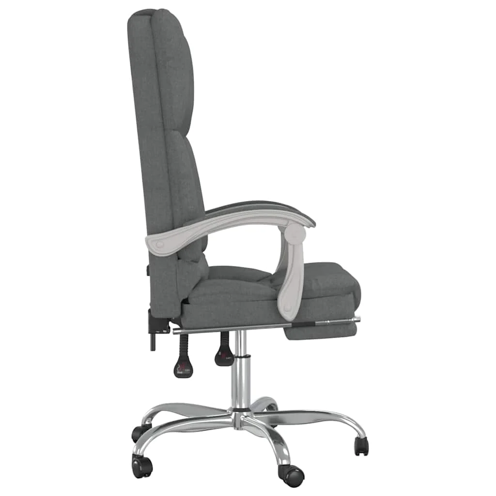 Fauteuil de massage inclinable de bureau 63 x 56 x 120 cm gris foncé tissu – modèle 2 – vue de dessus