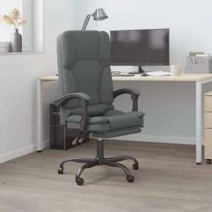Fauteuil de massage inclinable de bureau 63 x 56 x 120 cm gris foncé tissu – vue d’ensemble