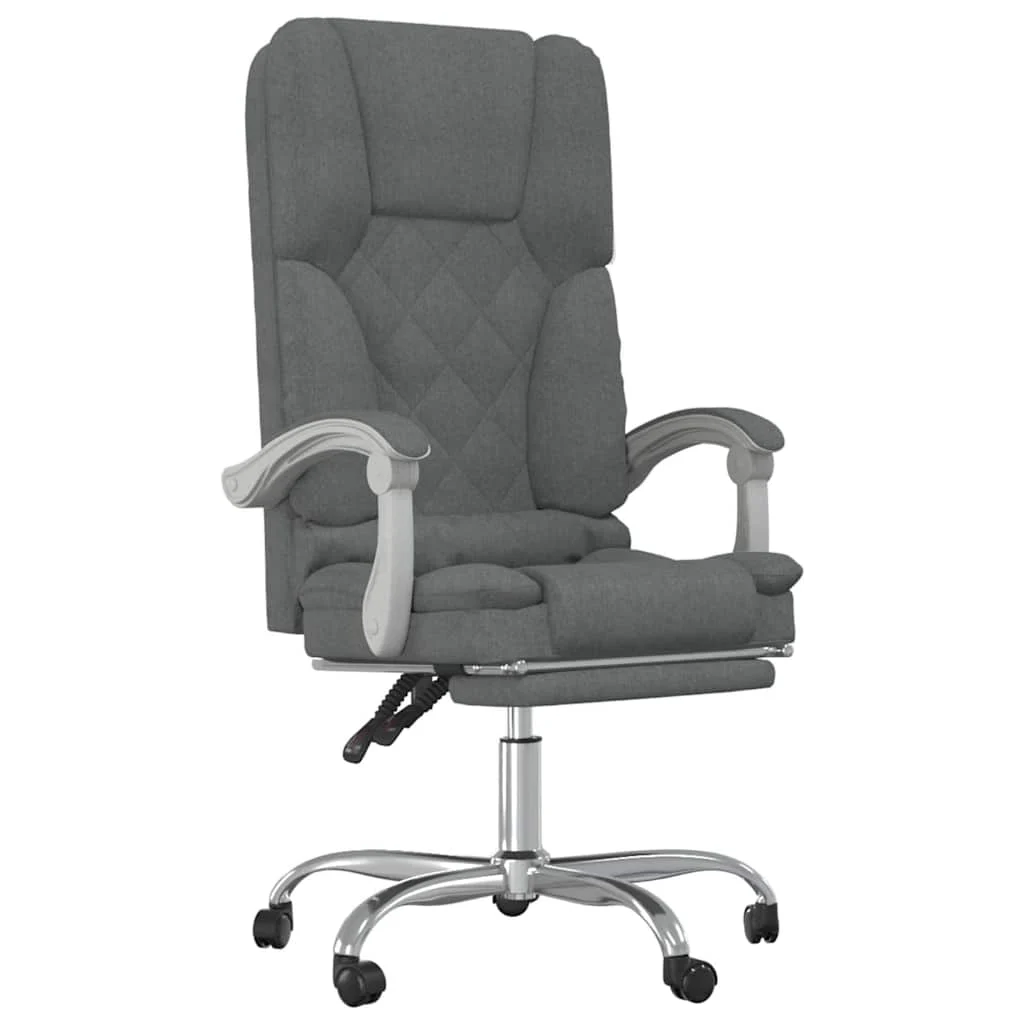 Fauteuil de massage inclinable de bureau 63 x 56 x 120 cm gris foncé tissu – modèle 2 – vue de face