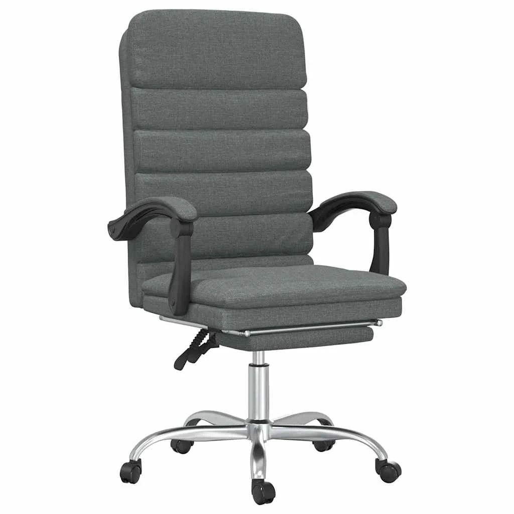 Fauteuil de massage inclinable de bureau 63 x 56 x 120 cm gris foncé tissu – modèle 3 – vue de face