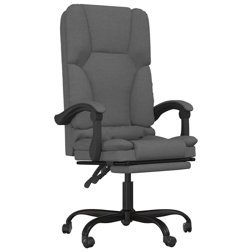 Fauteuil de massage inclinable de bureau 63 x 56 x 120 cm gris foncé tissu – modèle 4 – vue de face